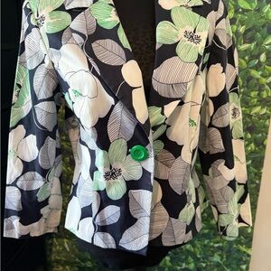 Floral Black and Green Women's Jacket mp81